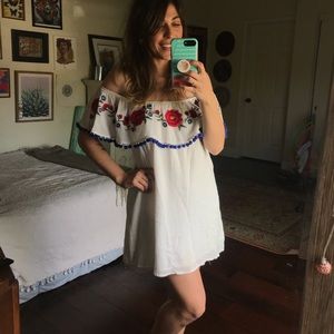 Floral off-the-shoulder summer dress